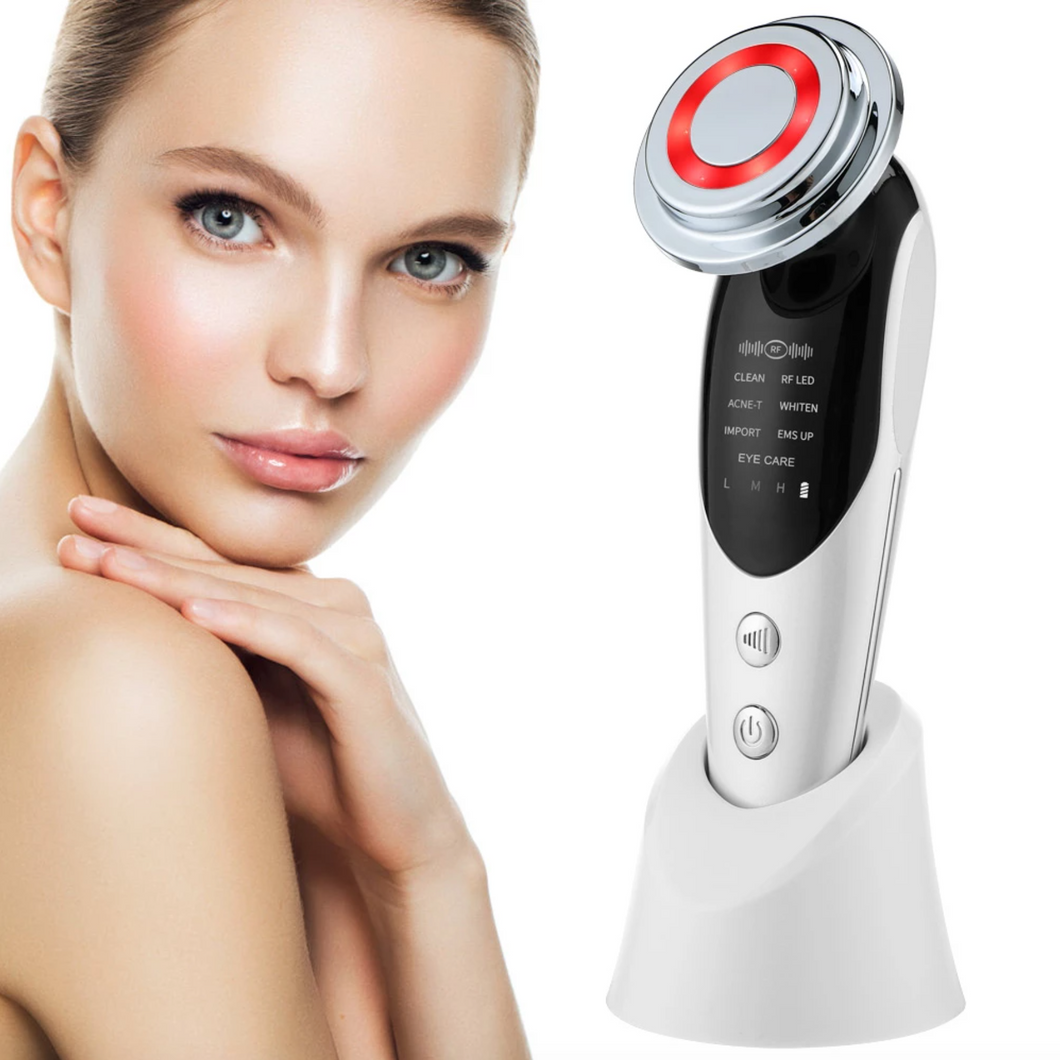 7 in 1 Face Lift Wand: RF & EMS Microcurrent Skin Rejuvenation (Facial Massager & Light Therapy)